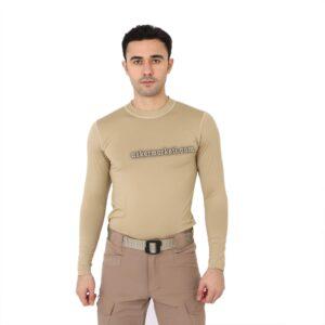bej uzun kol micro tisort tshirt askeri malzeme ink
