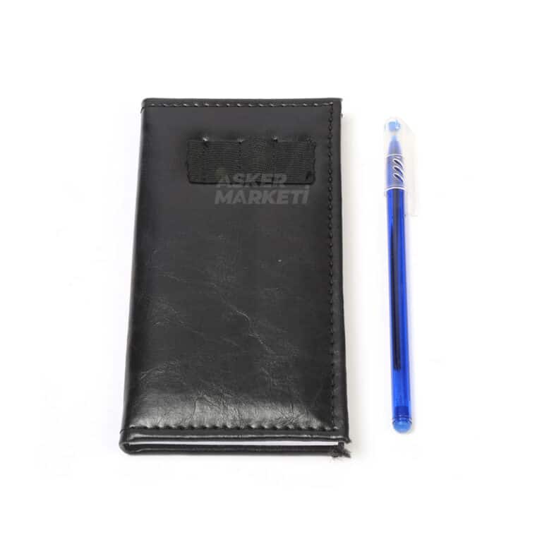 Siyah İnce Deri Kaplı Kareli Defter