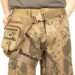 Bej Üçgen Silah Çantası – Omuz Bacak Askılı - Görsel 2