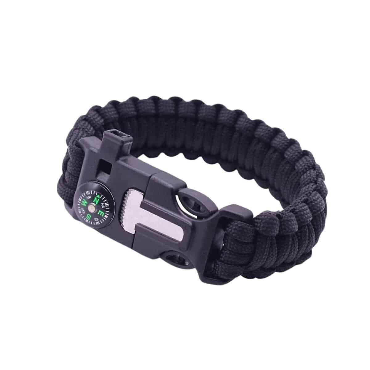 6 Fonksiyonlu Paracord Siyah Hayatta Kalma Bilekliği 6 Fonksiyonlu Paracord Siyah Hayatta Kalma Bilekliği
