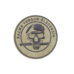 kacma yorgun oleceksin patch pec arma sticker bej