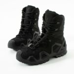 siyah askeri bot Single Sword Hakiki Deri Su Geçirmez askeri malzeme