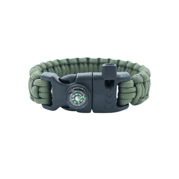 Pusulalı Bıçaklı Haki Paracord Bileklik M316