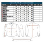 KORDAK TAKTİK GÖMLEK BEDEN TABLOSU