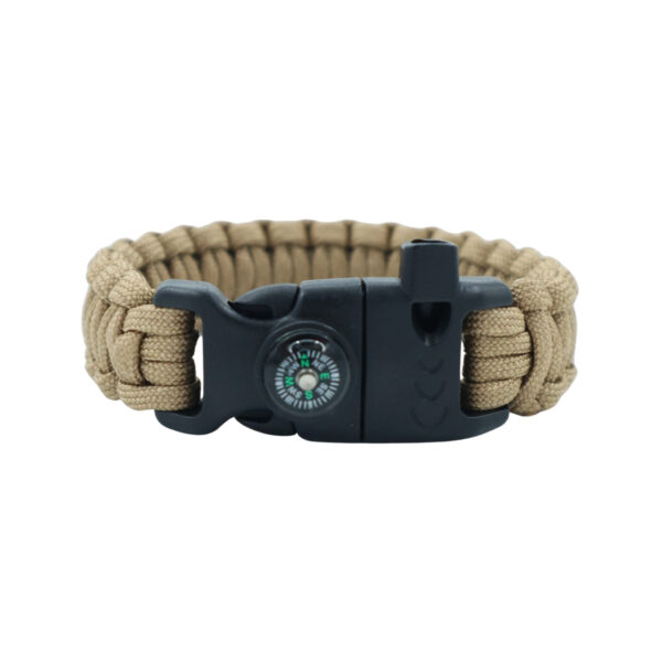 Pusulalı Bıçaklı bej Paracord Bileklik Model343