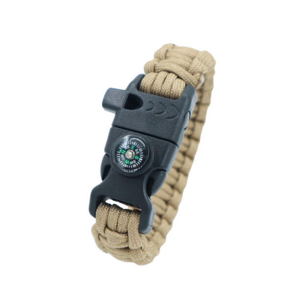 Pusulalı Bıçaklı bej Paracord Bileklik Model3a