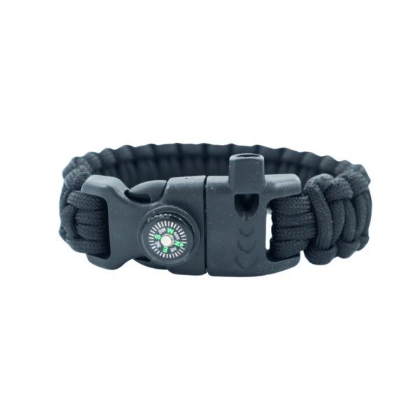 Pusulalı Bıçaklı siyah Paracord Bileklik Model3 3