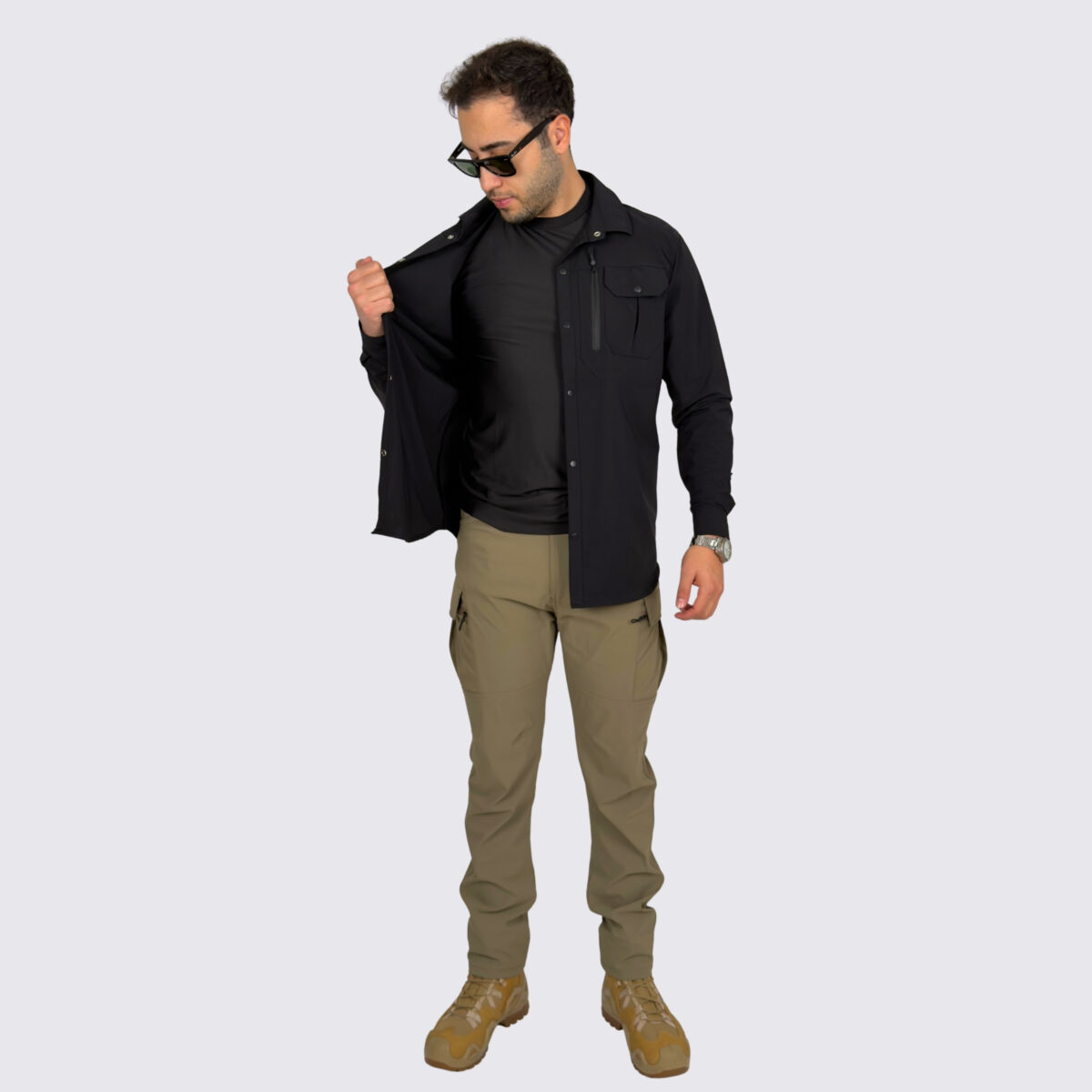 siyah-taktik-gomlek-bej-pantolon-taktik-kombin6 siyah taktik gomlek bej pantolon taktik kombin6