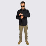 siyah taktik gomlek bej pantolon taktik kombin7